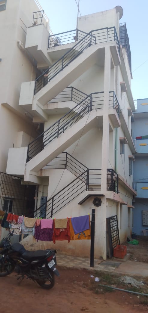 Entrance and external staircase of the BDA building in Yelahanka New Town