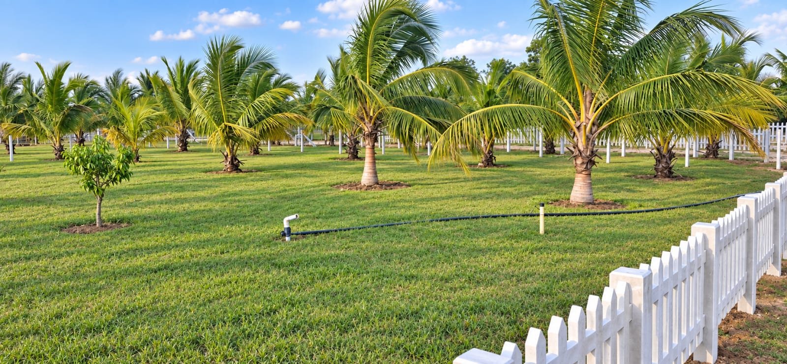Coconut plantation with irrigation at ECOVARA